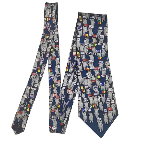 Alynn Neckwear 100% Silk Republican Elephant USA Made Tie - Picture 5 of 5